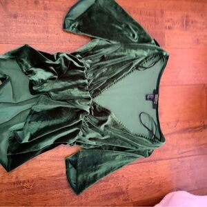 Green Velvet Top